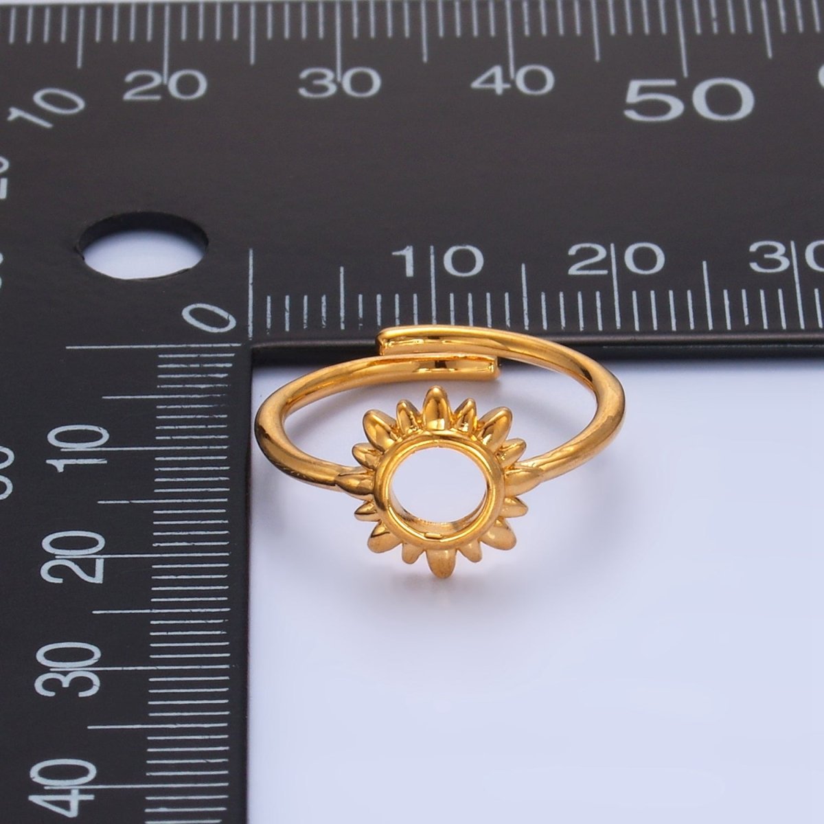 24K Gold Filled Celestial Sun Open Minimalist Ring | R018 - DLUXCA