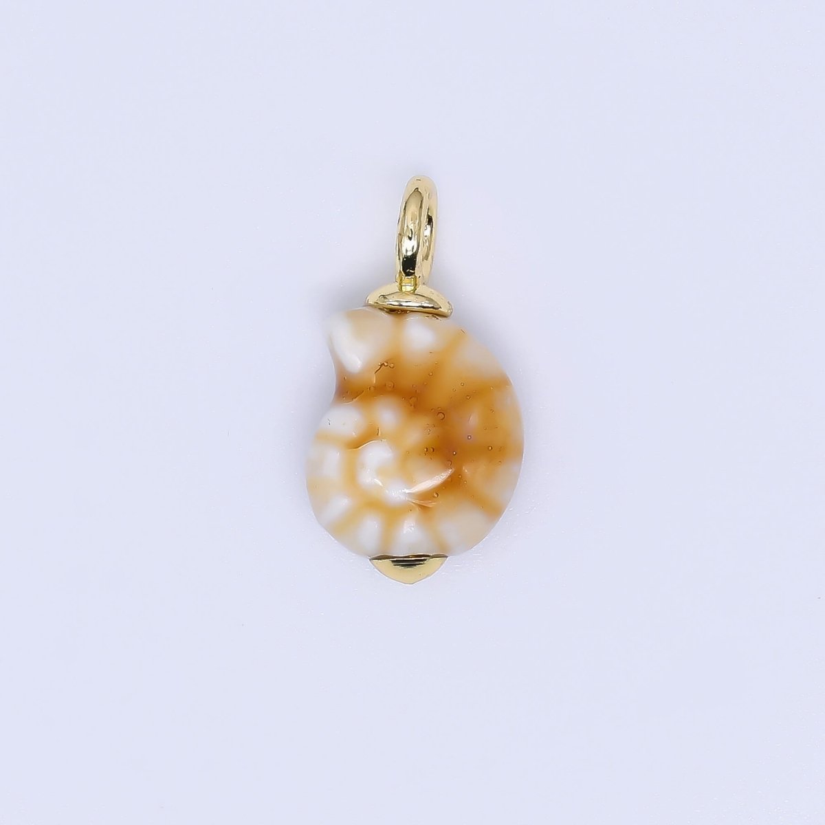 24K Gold Filled Ceramics Ammonite Shell Charm | N339 N348 N375 N376 N377 N385 - DLUXCA