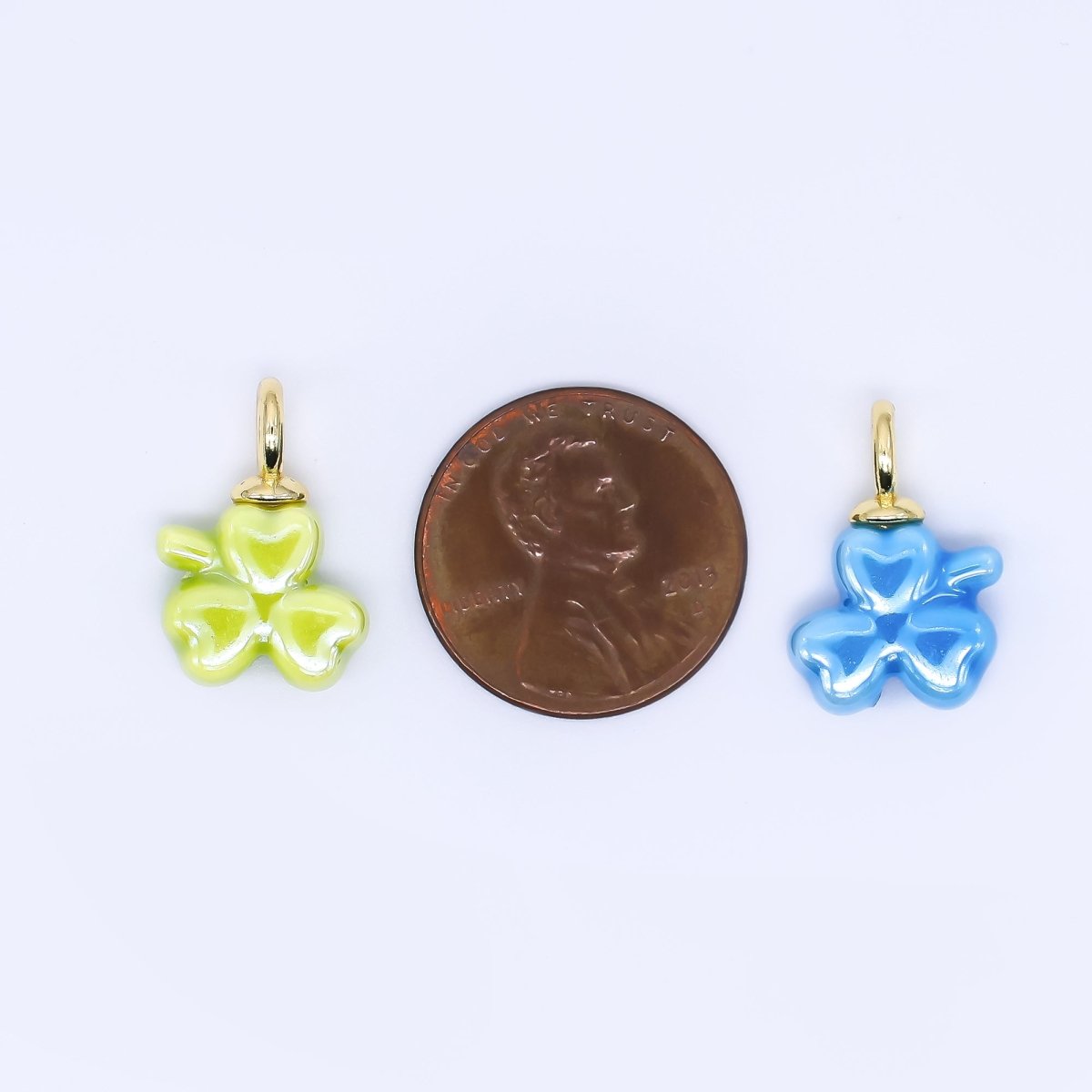 24K Gold Filled Ceramics Clover Lucky Charm | AJ401 - DLUXCA