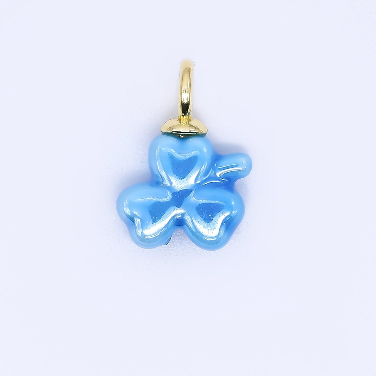 24K Gold Filled Ceramics Clover Lucky Charm | AJ401 - DLUXCA