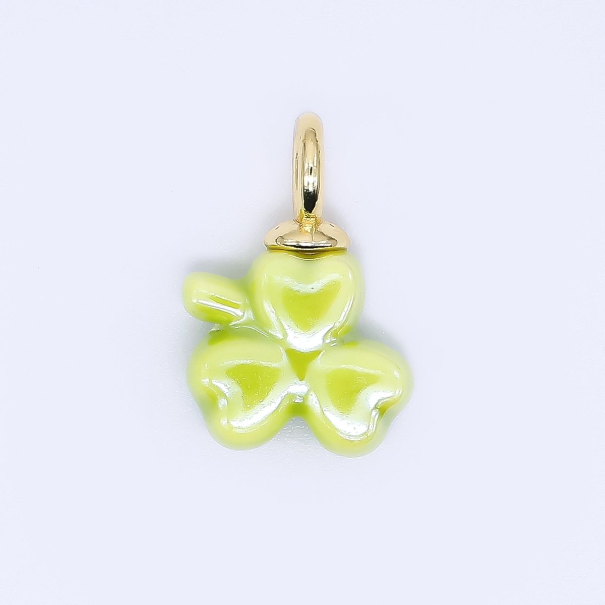 24K Gold Filled Ceramics Clover Lucky Charm | AJ401 - DLUXCA