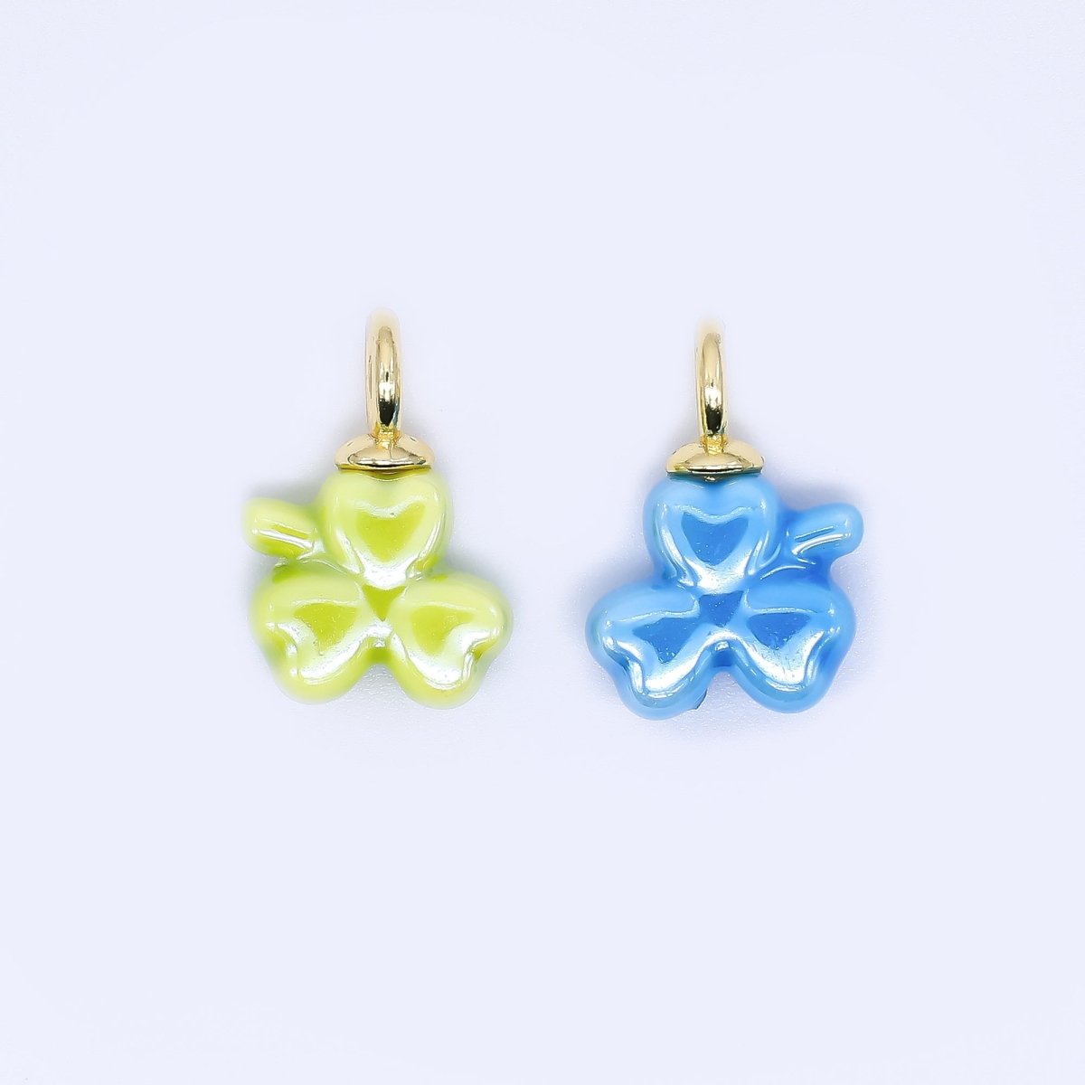 24K Gold Filled Ceramics Clover Lucky Charm | AJ401 - DLUXCA