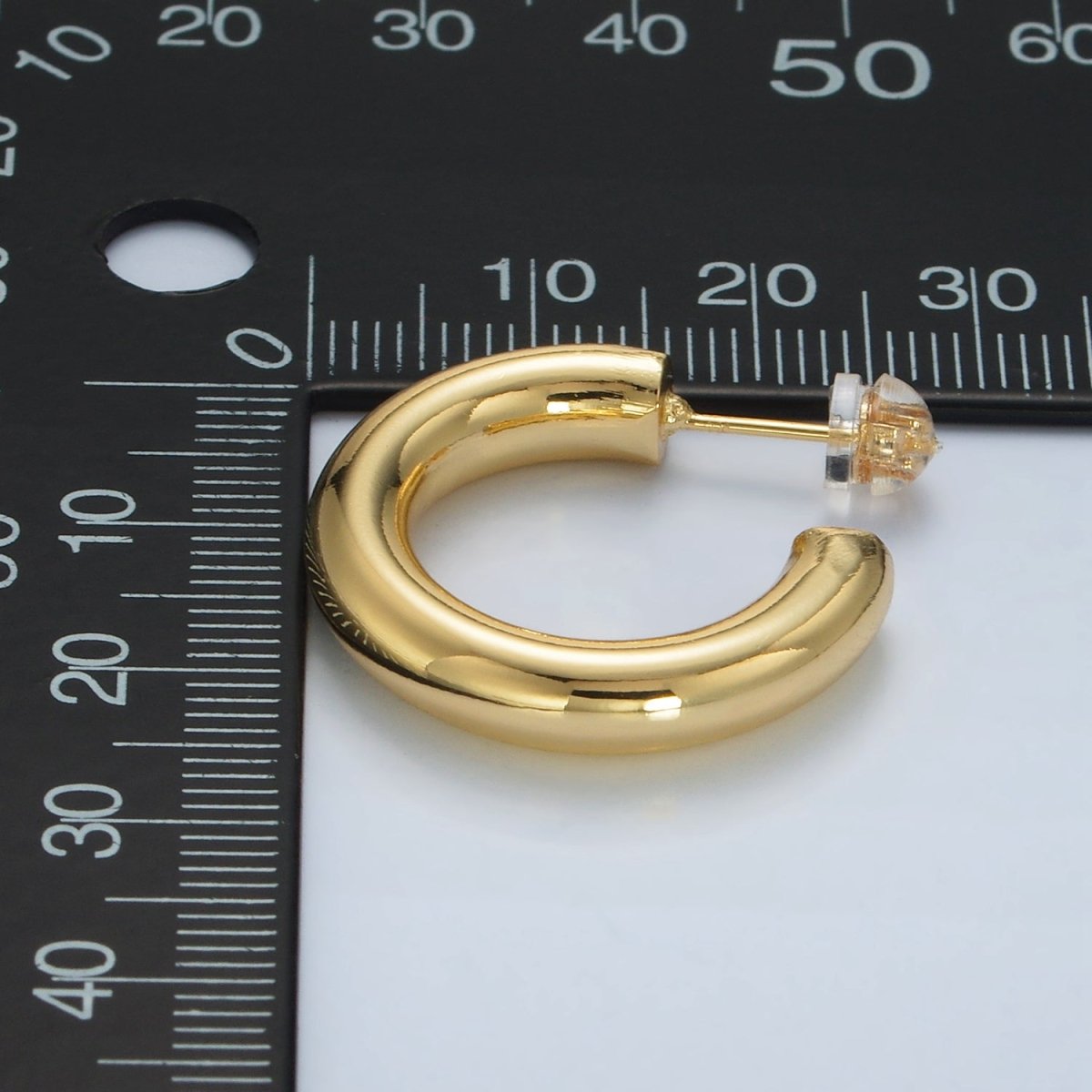 24k Gold Filled Chunky Minimalist Tube Hoop Earrings | AD - 644 - DLUXCA