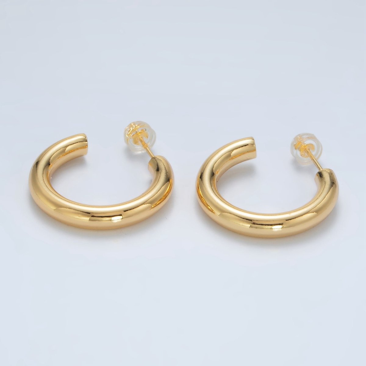 24k Gold Filled Chunky Tube Hoop Earrings | AD - 646 - DLUXCA