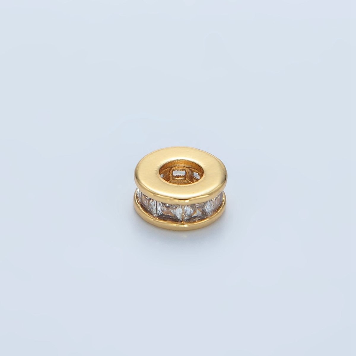 24K Gold Filled Clear Baguette CZ Spacer Bead | B129 - DLUXCA