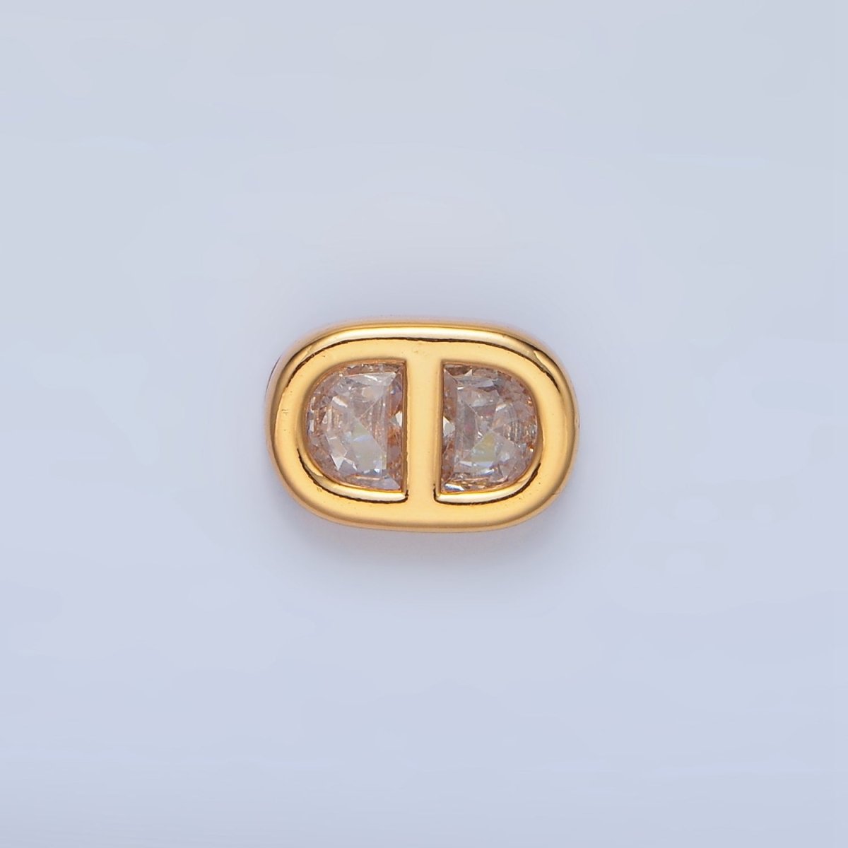 24K Gold Filled Clear CZ Anchor Mariner Connector in Gold & Silver | F524 - DLUXCA