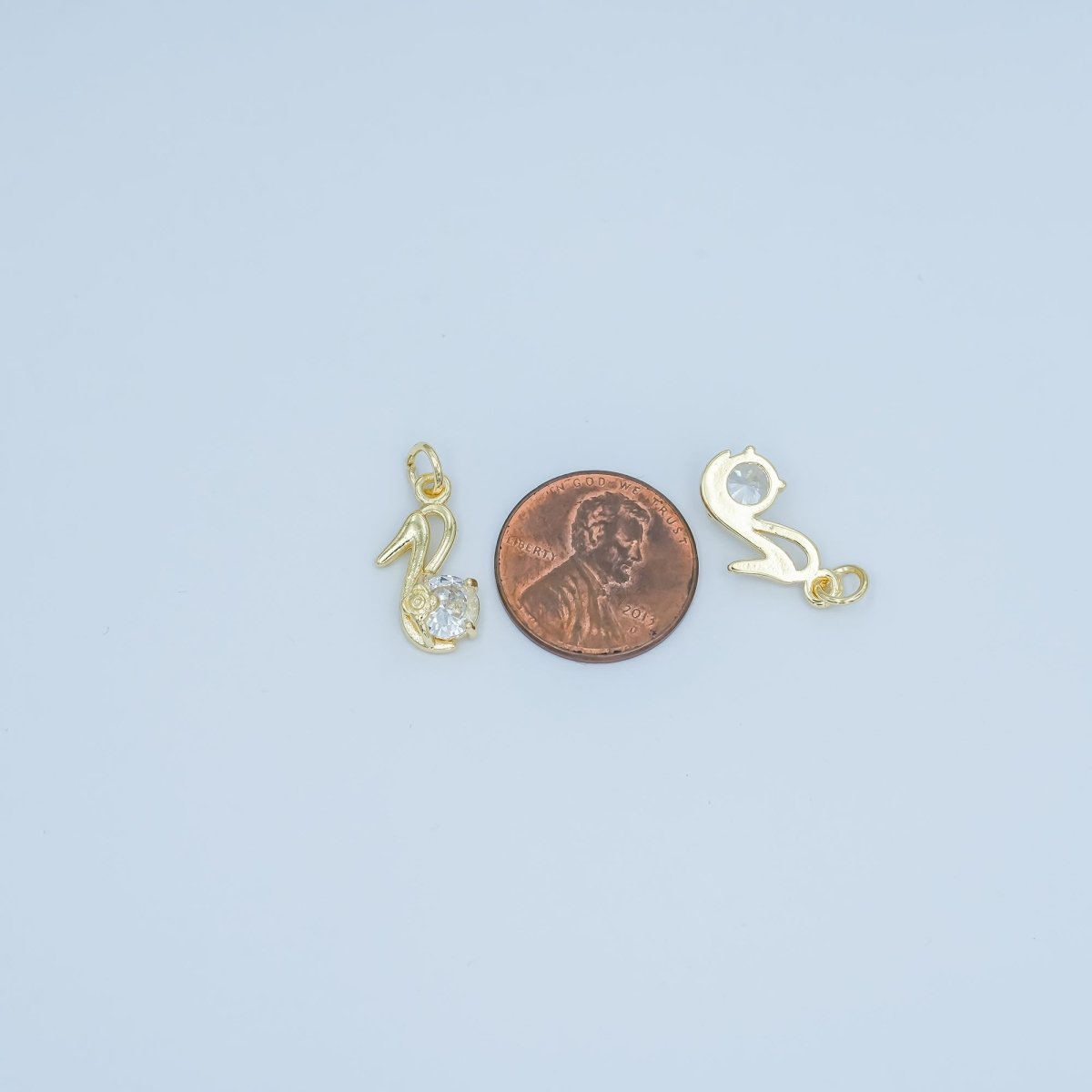 24K Gold Filled Clear CZ High Heels Shoes Charm | N089 - DLUXCA