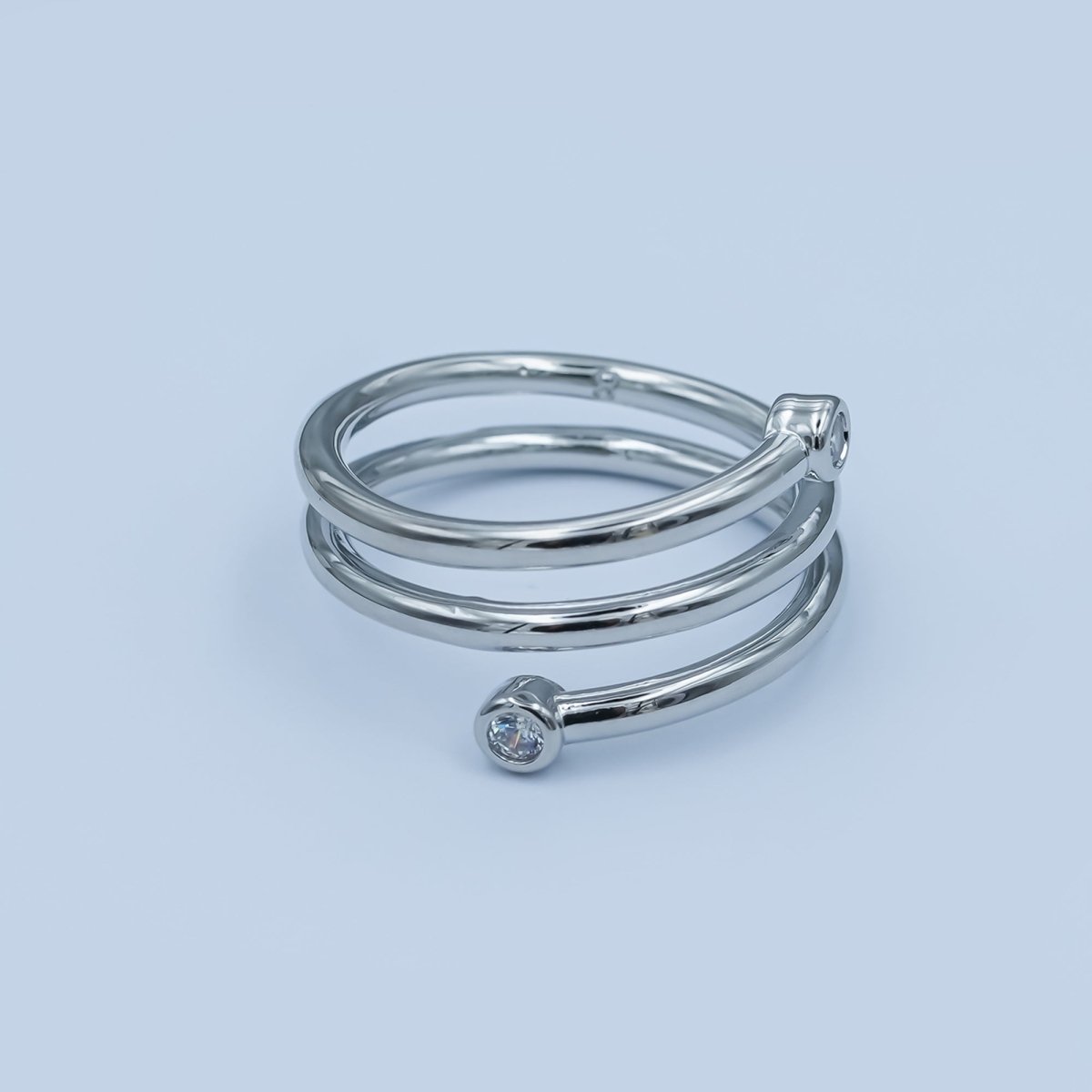 24K Gold Filled Clear CZ Multiple Band Wrap Ring in Gold & Silver | O870 O878 - O880 - DLUXCA