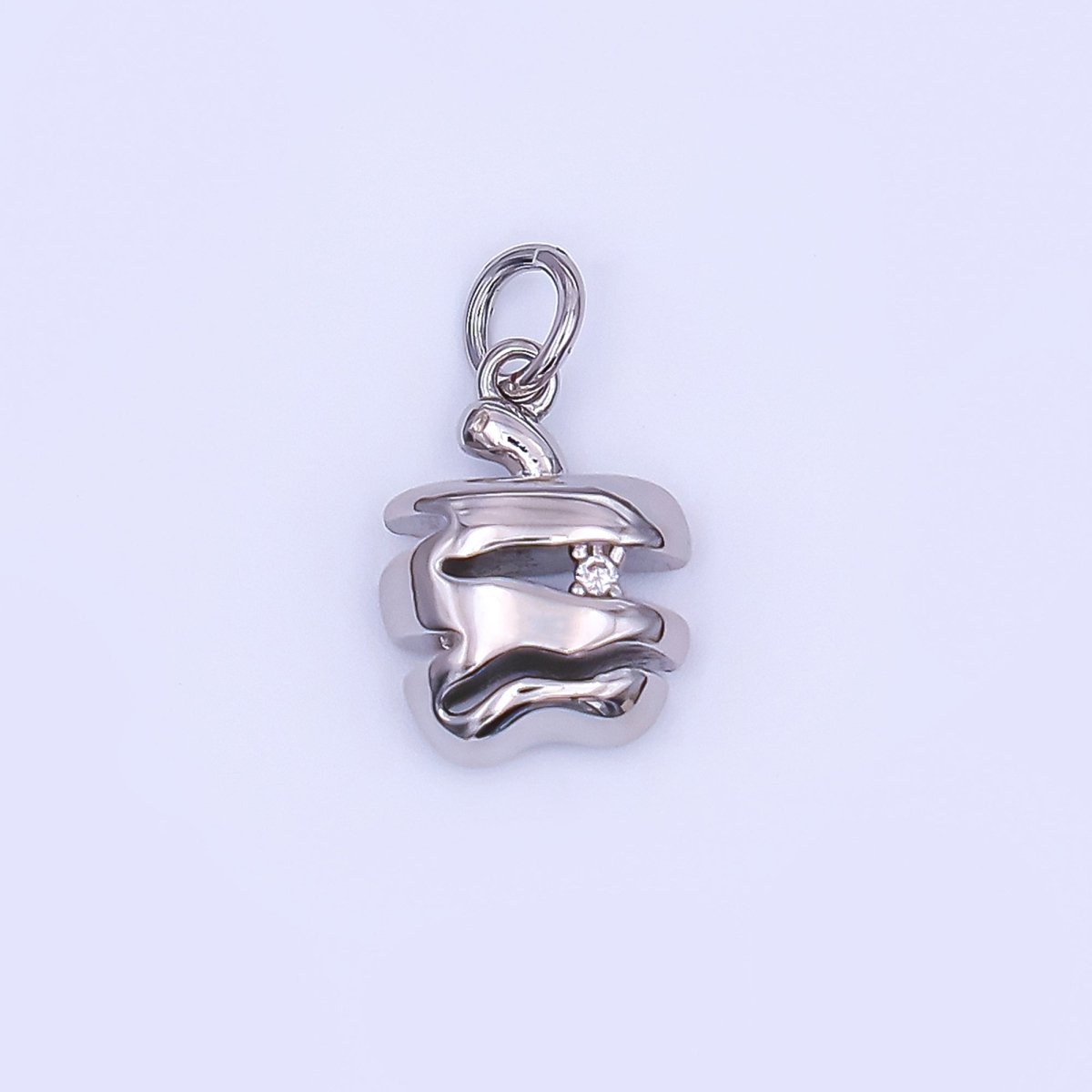24K Gold Filled Clear CZ Sliced Apple Fruit Charm in Gold & Silver | AF430 - DLUXCA