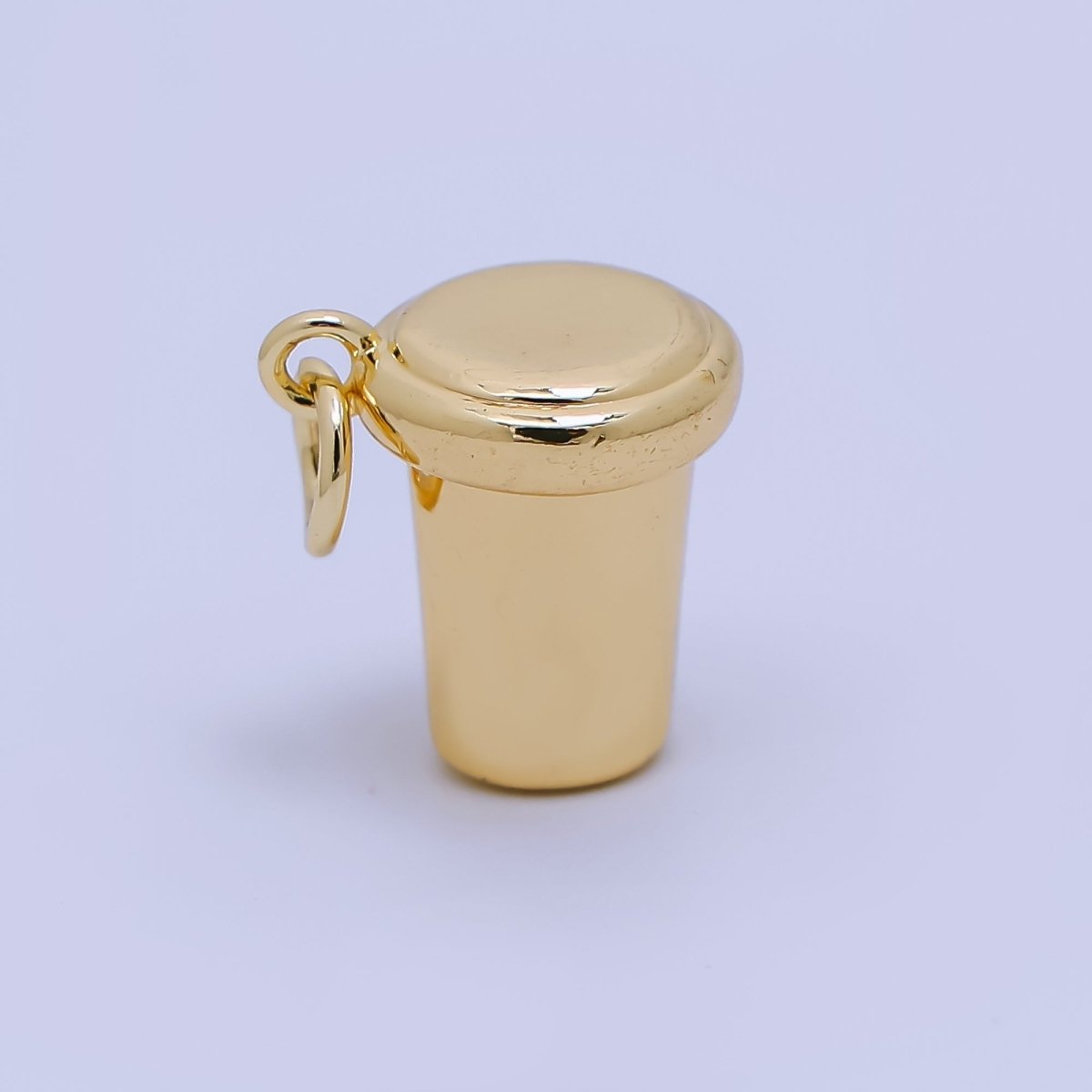24K Gold Filled Coffee Cup 3D Multidimensional Glass Charm in Gold or Silver| AJ - 374 - DLUXCA