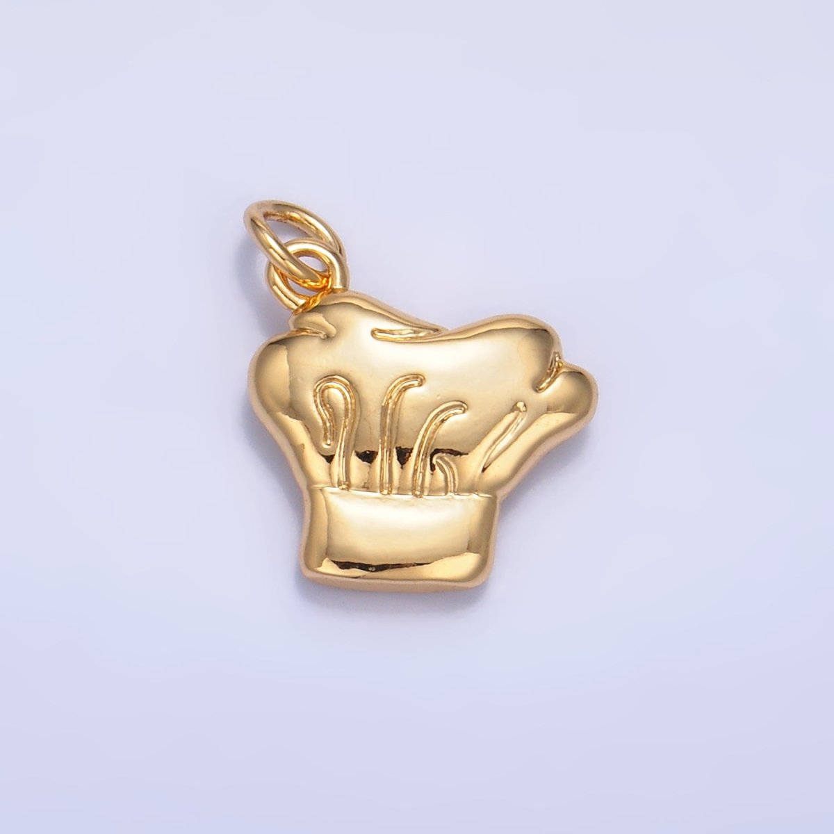 24K Gold Filled Cooking Baking Chef Hat Charm in Gold & Silver | W238 - DLUXCA