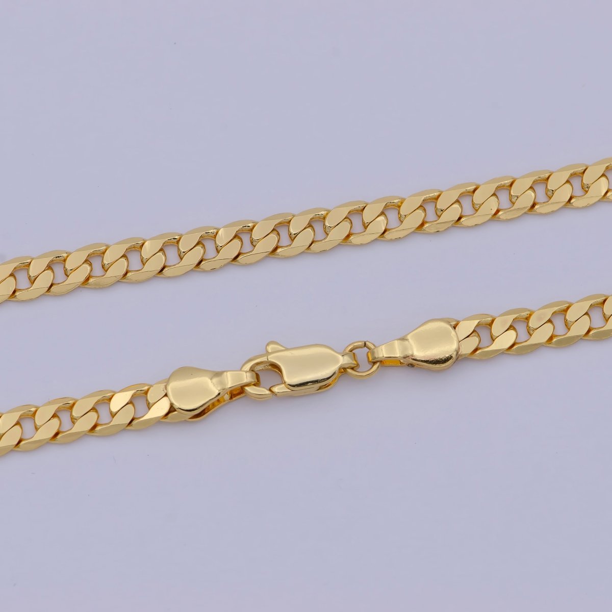 24k Gold Filled Cuban Link Chain Mens Gold Cuban Curb Chain Mens Jewelry 4mm Cuban Chain for Men Gold Jewelry Chain Boyfriend Gift | WA - 472 Clearance Pricing - DLUXCA