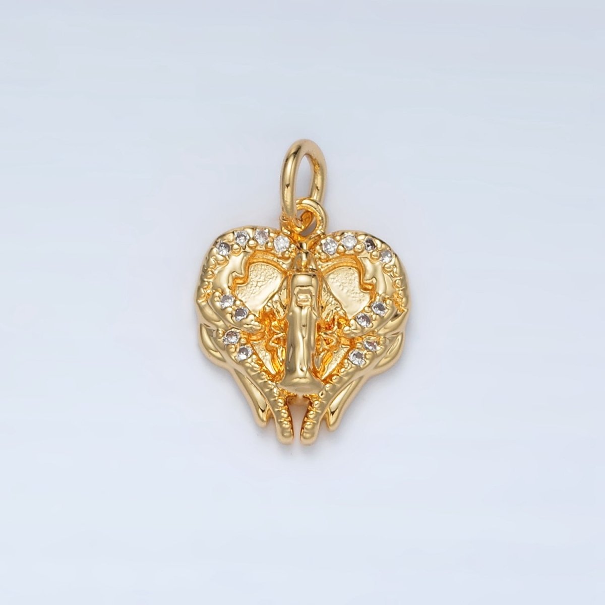 24K Gold Filled Cubic Zirconia Molten Heart Charm | M - 854 - DLUXCA