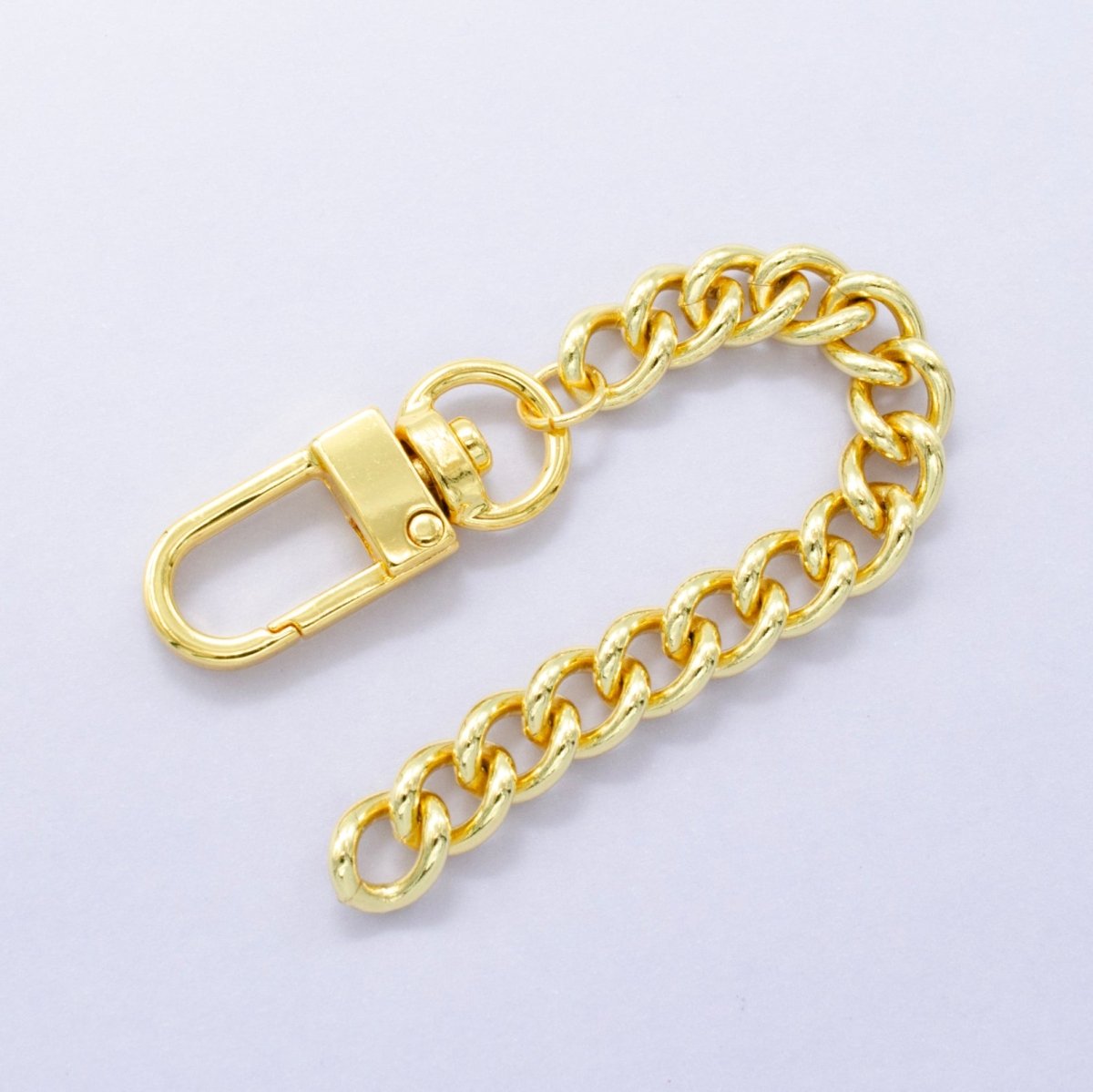 24K Gold Filled Curb Chain Bag Purse Charm Keychain Findings | WA - 2893 - DLUXCA