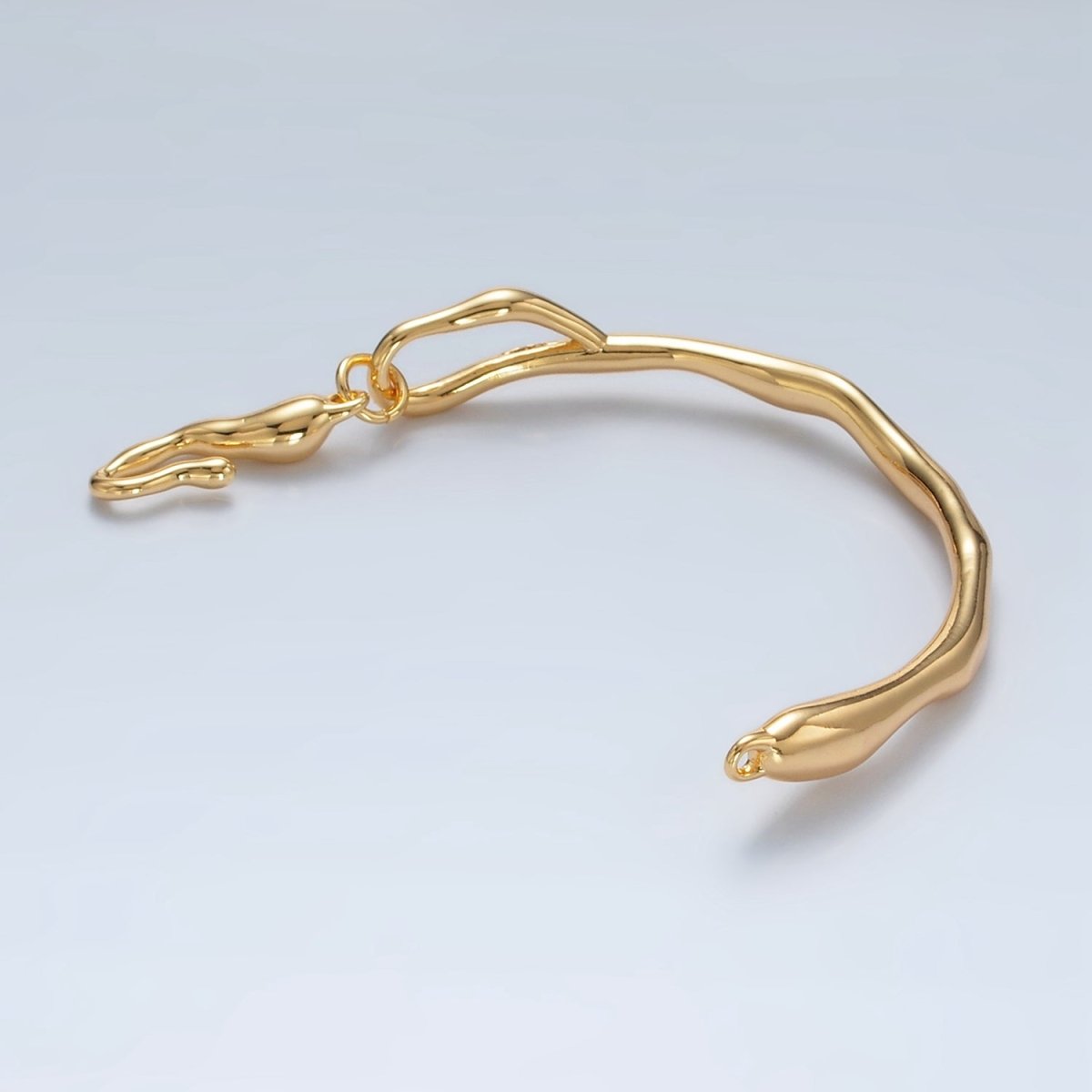 24K Gold Filled Curved Molten Hook Closure Findings Set in Silver & Gold | Z834 Z835 - DLUXCA