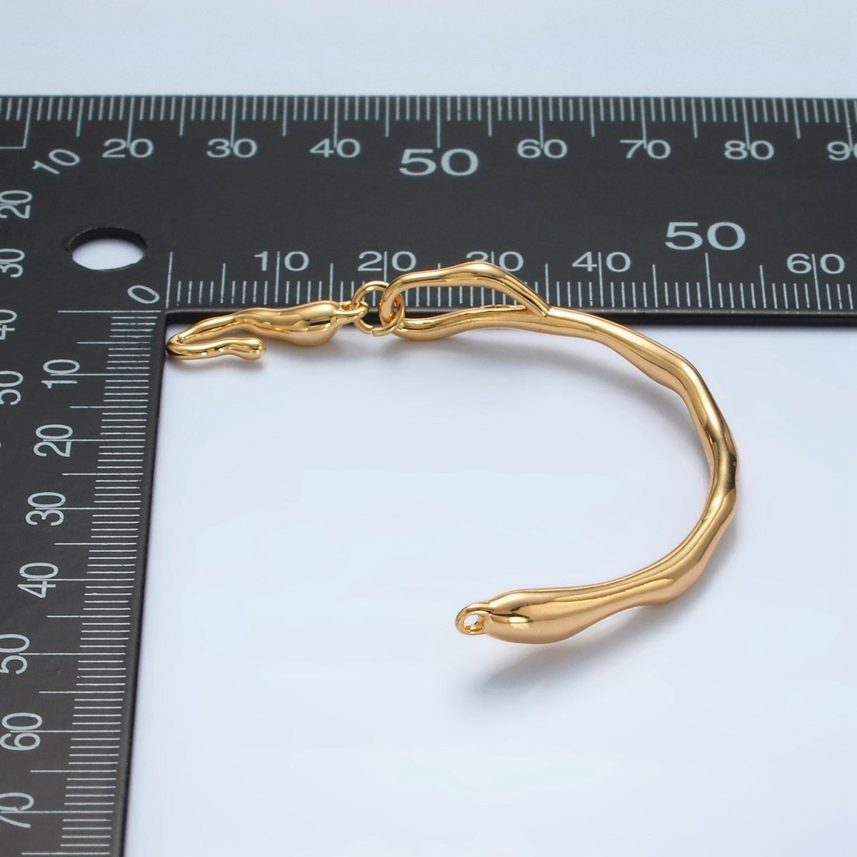 24K Gold Filled Curved Molten Hook Closure Findings Set in Silver & Gold | Z834 Z835 - DLUXCA