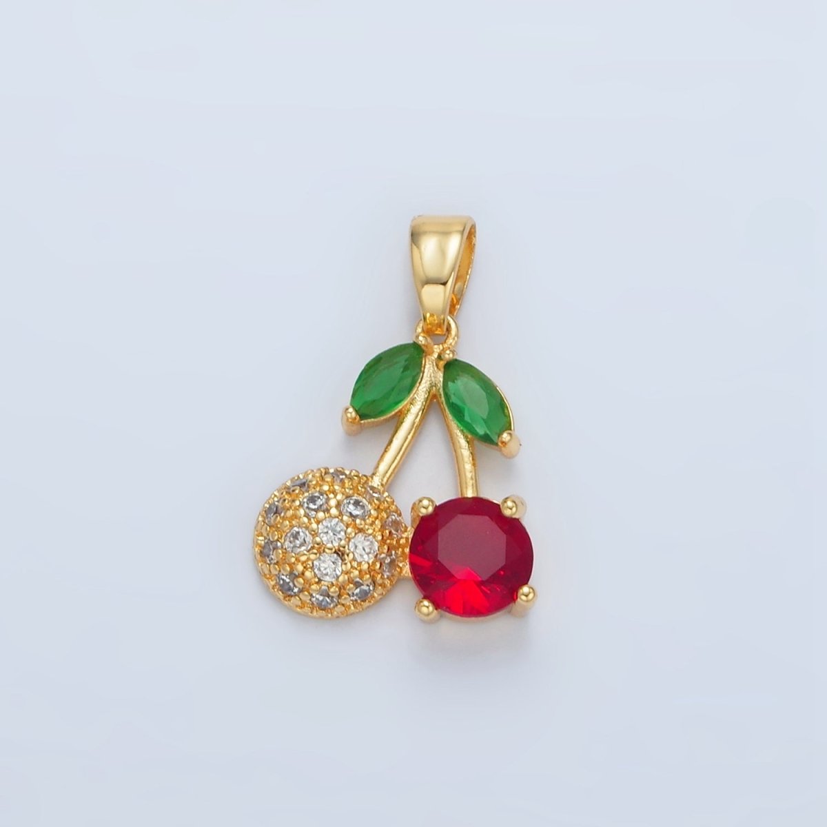 24k Gold Filled CZ Cherry Fruit Pendant | AA - 129 - DLUXCA