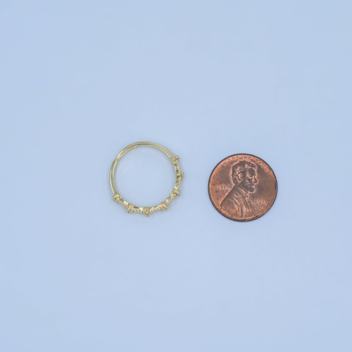 24K Gold Filled CZ Cluster Geometric Adjustable Ring | O821 - DLUXCA