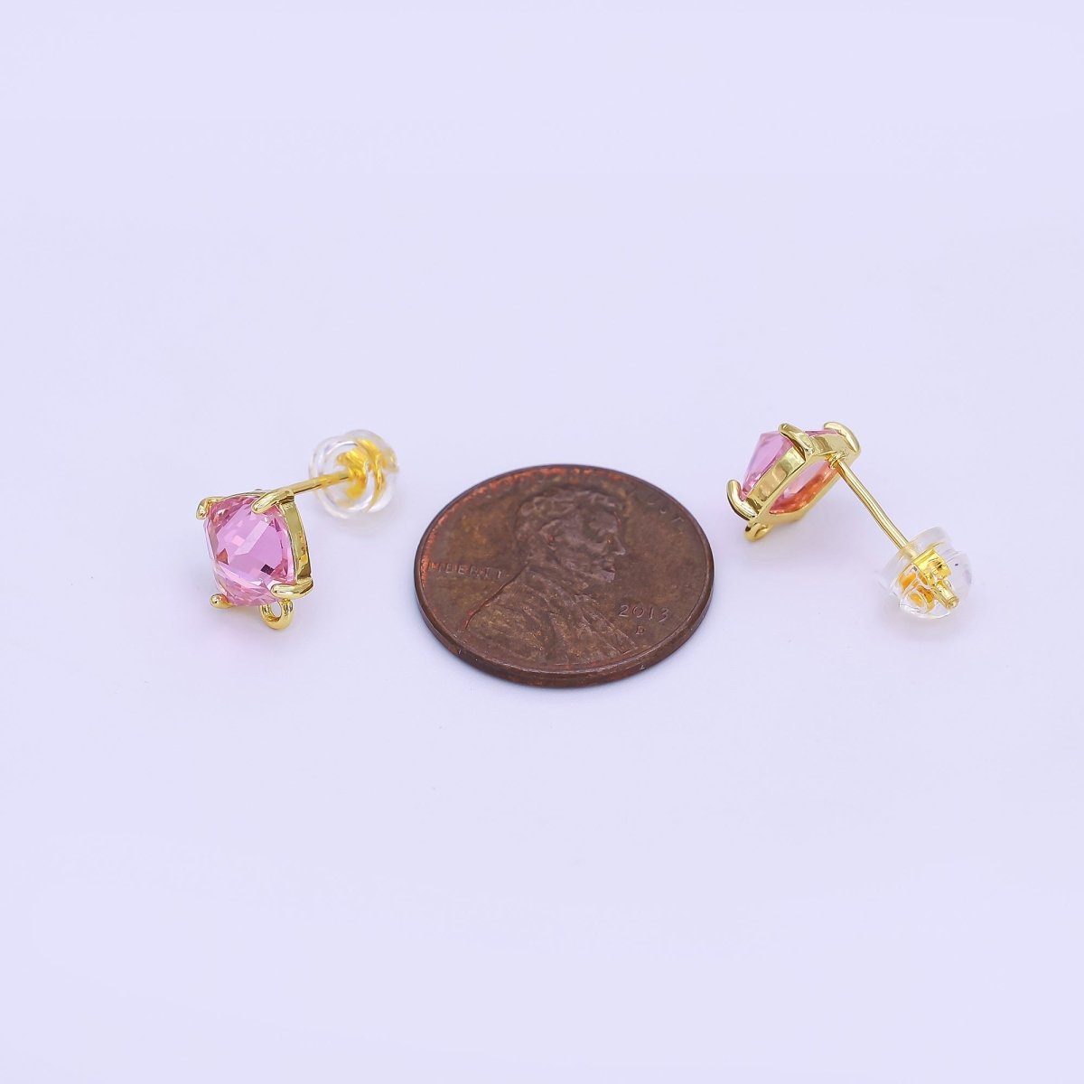 24K Gold Filled CZ Drop Stud Earrings Findings | Z1116 Z1273 - DLUXCA