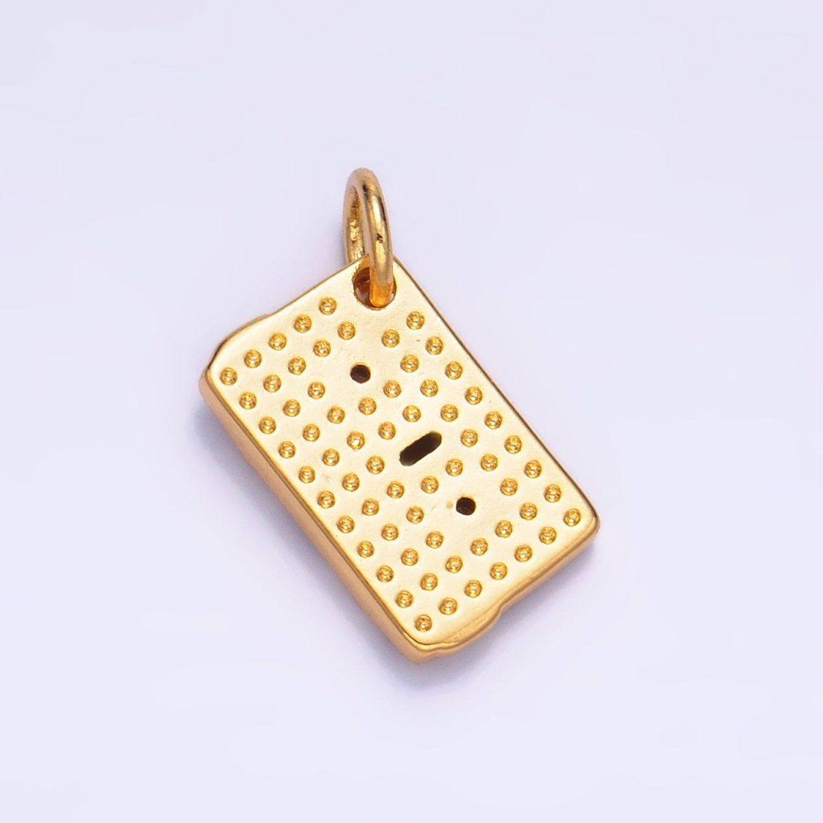 24K Gold Filled CZ Enamel Music Cassette Tape Charm | W406 - DLUXCA