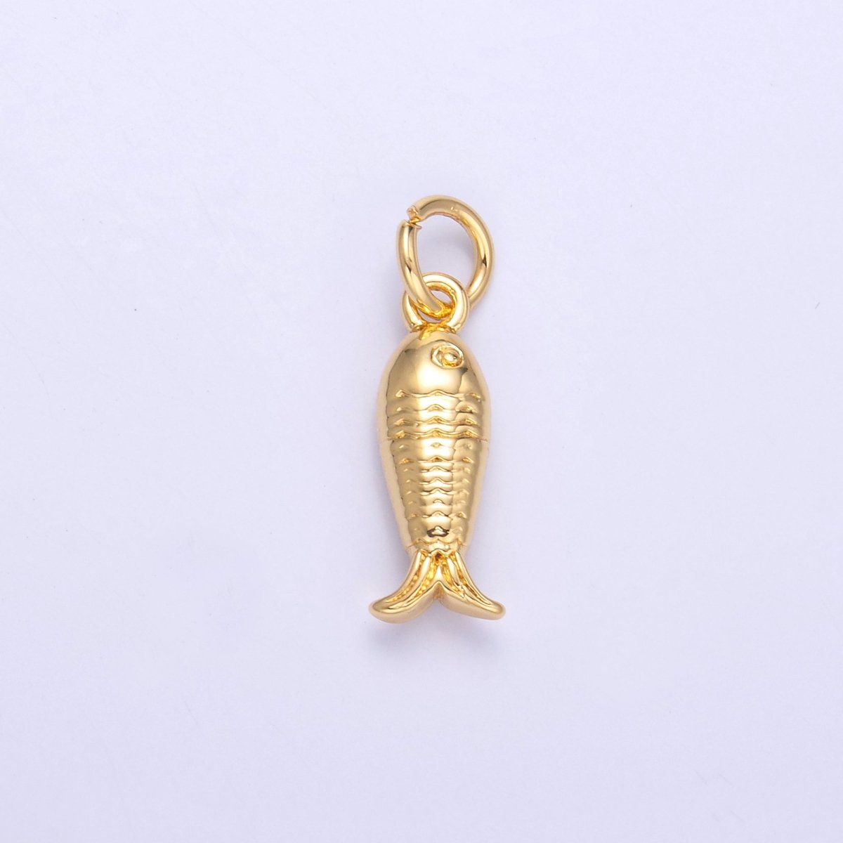 24K Gold Filled CZ Fish 3D Multidimensional Charm in Gold & Silver | N010 - DLUXCA