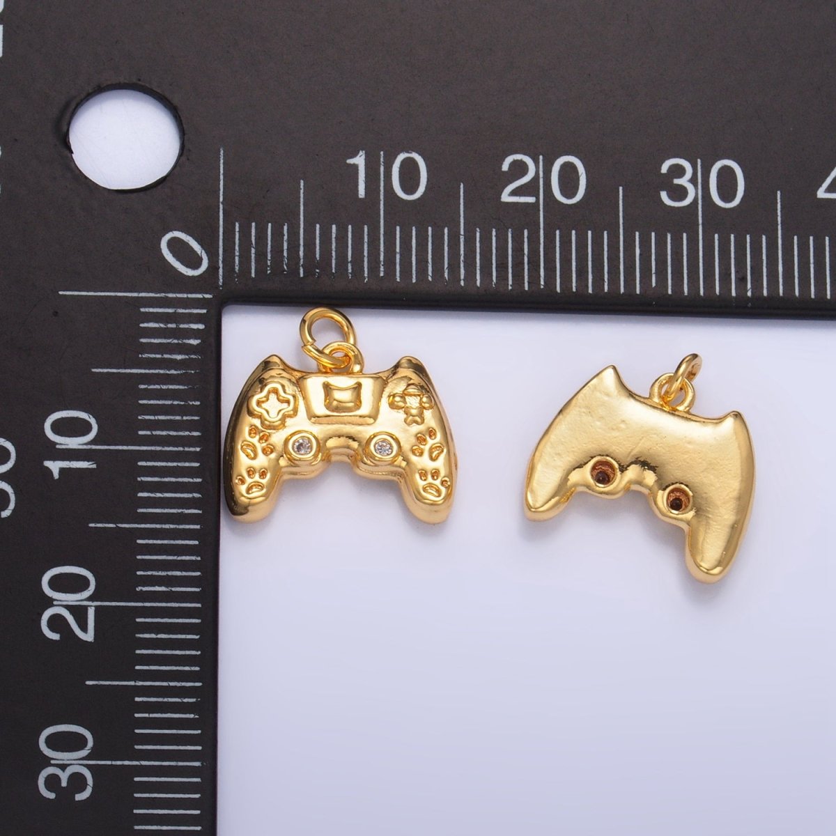 24K Gold Filled CZ Game Console Multidimensional 3D Charm | W041 - DLUXCA