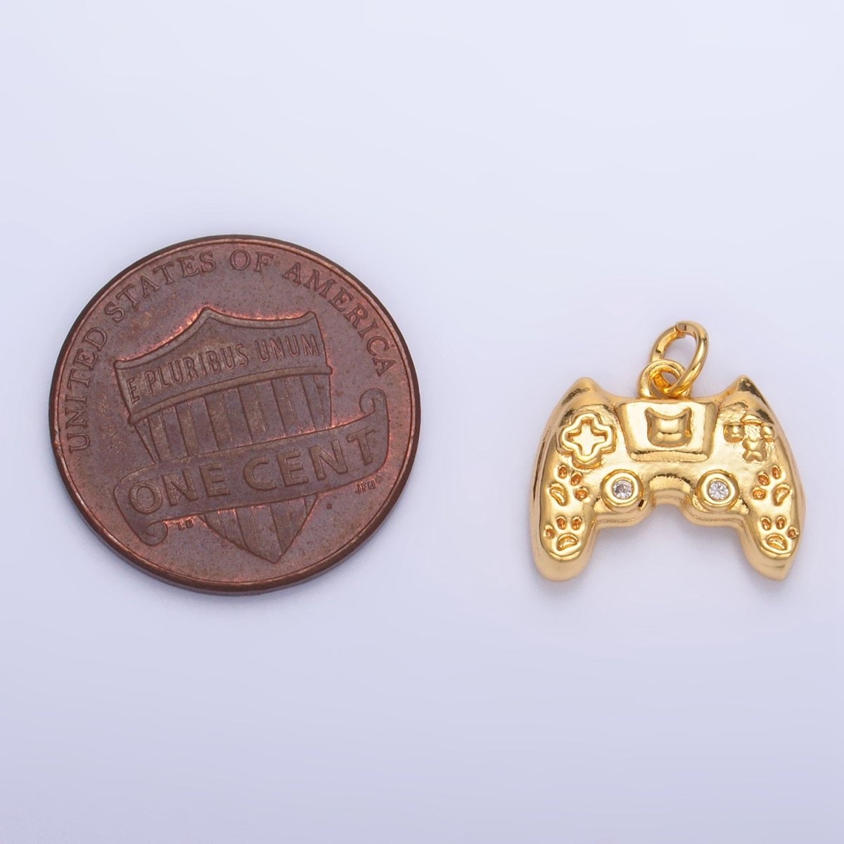 24K Gold Filled CZ Game Console Multidimensional 3D Charm | W041 - DLUXCA