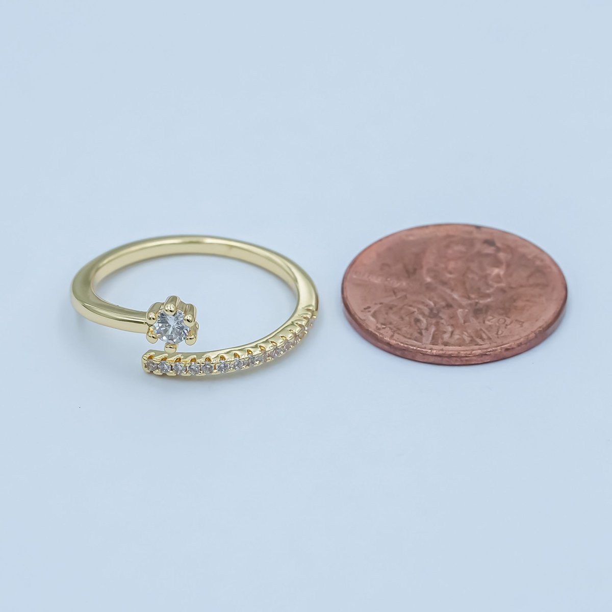 24K Gold Filled CZ Micro Paved Wrap Ring | O668 - DLUXCA