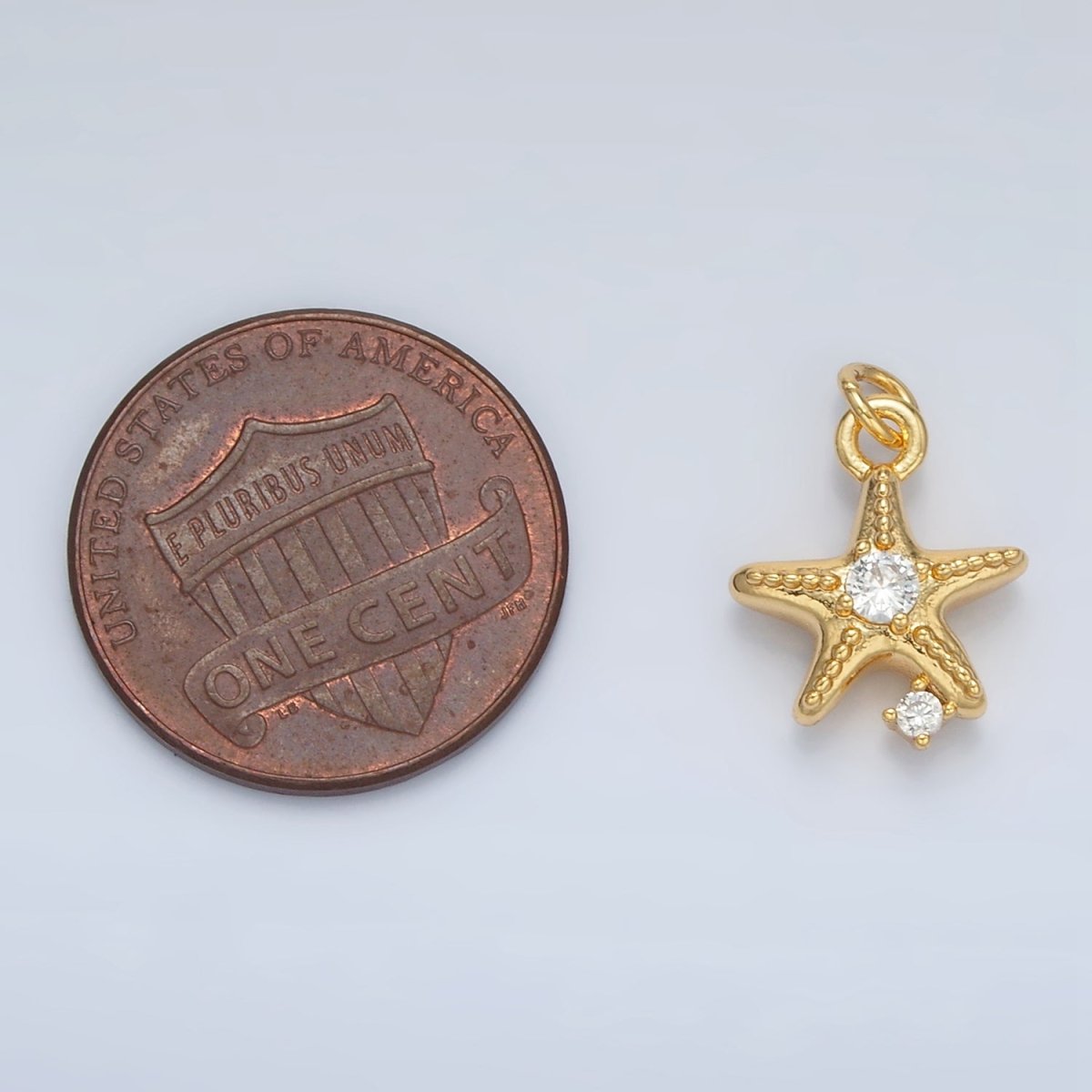 24K Gold Filled CZ Starfish Charm | AC - 152 - DLUXCA