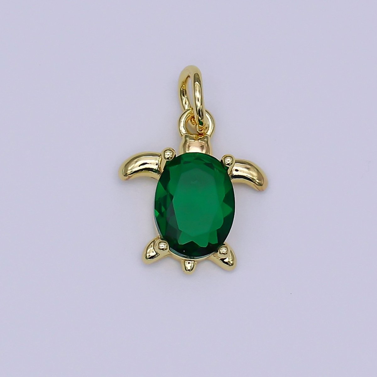 24K Gold Filled CZ Turtle Turquoise Animal Charm | X146 - X232 - DLUXCA