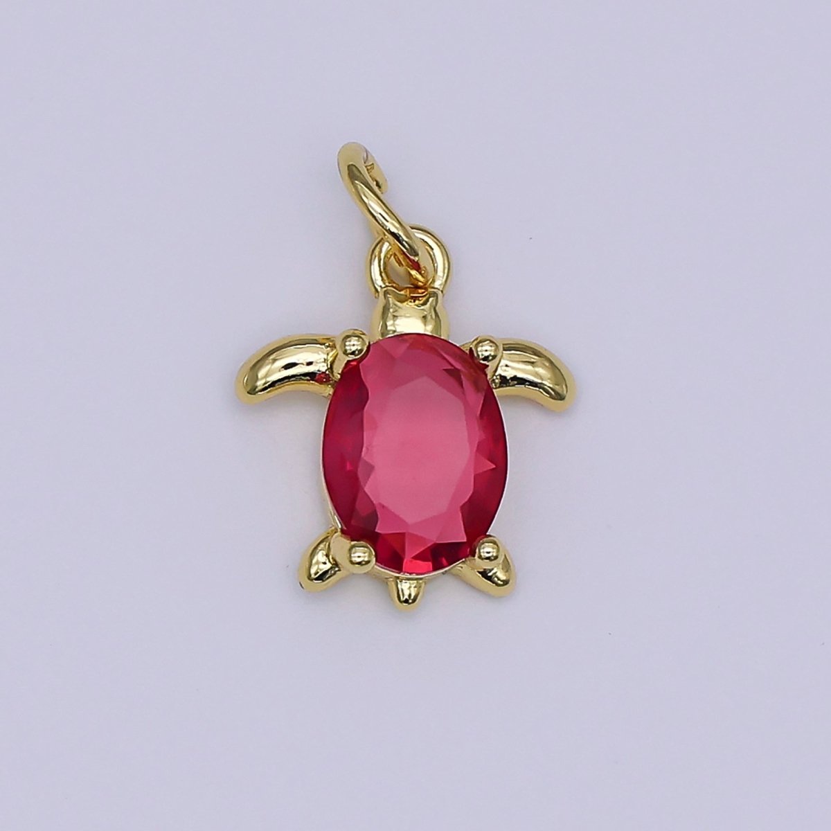 24K Gold Filled CZ Turtle Turquoise Animal Charm | X146 - X232 - DLUXCA