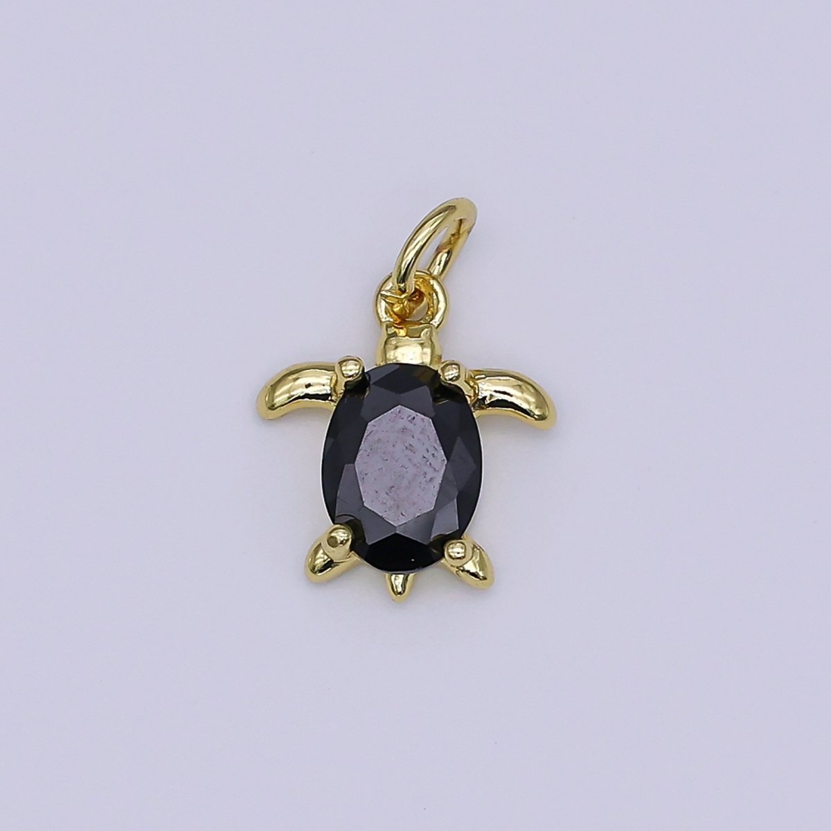 24K Gold Filled CZ Turtle Turquoise Animal Charm | X146 - X232 - DLUXCA
