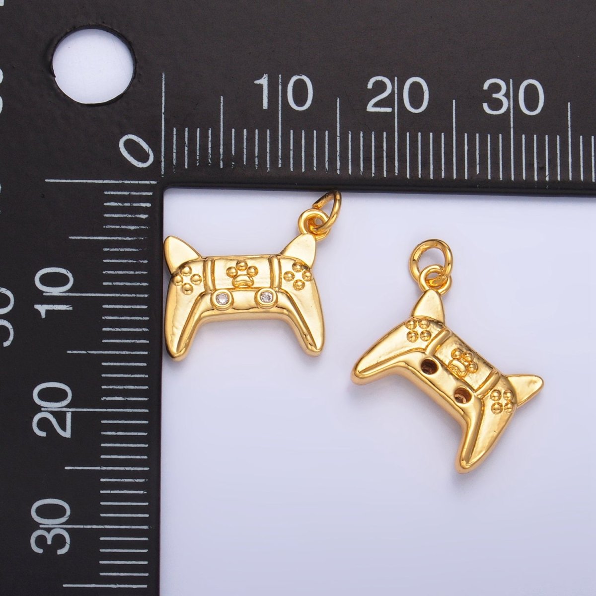 24K Gold Filled CZ Video Game Console Multidimensional Charm | W040 - DLUXCA