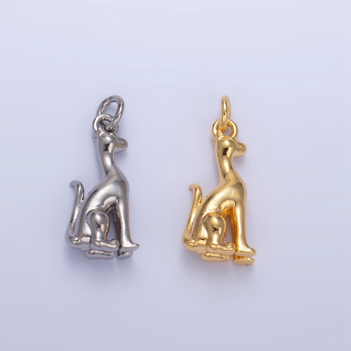 24K Gold Filled Doberman Dog Puppy Multidimensional Charm in Gold & Silver | W207 - DLUXCA