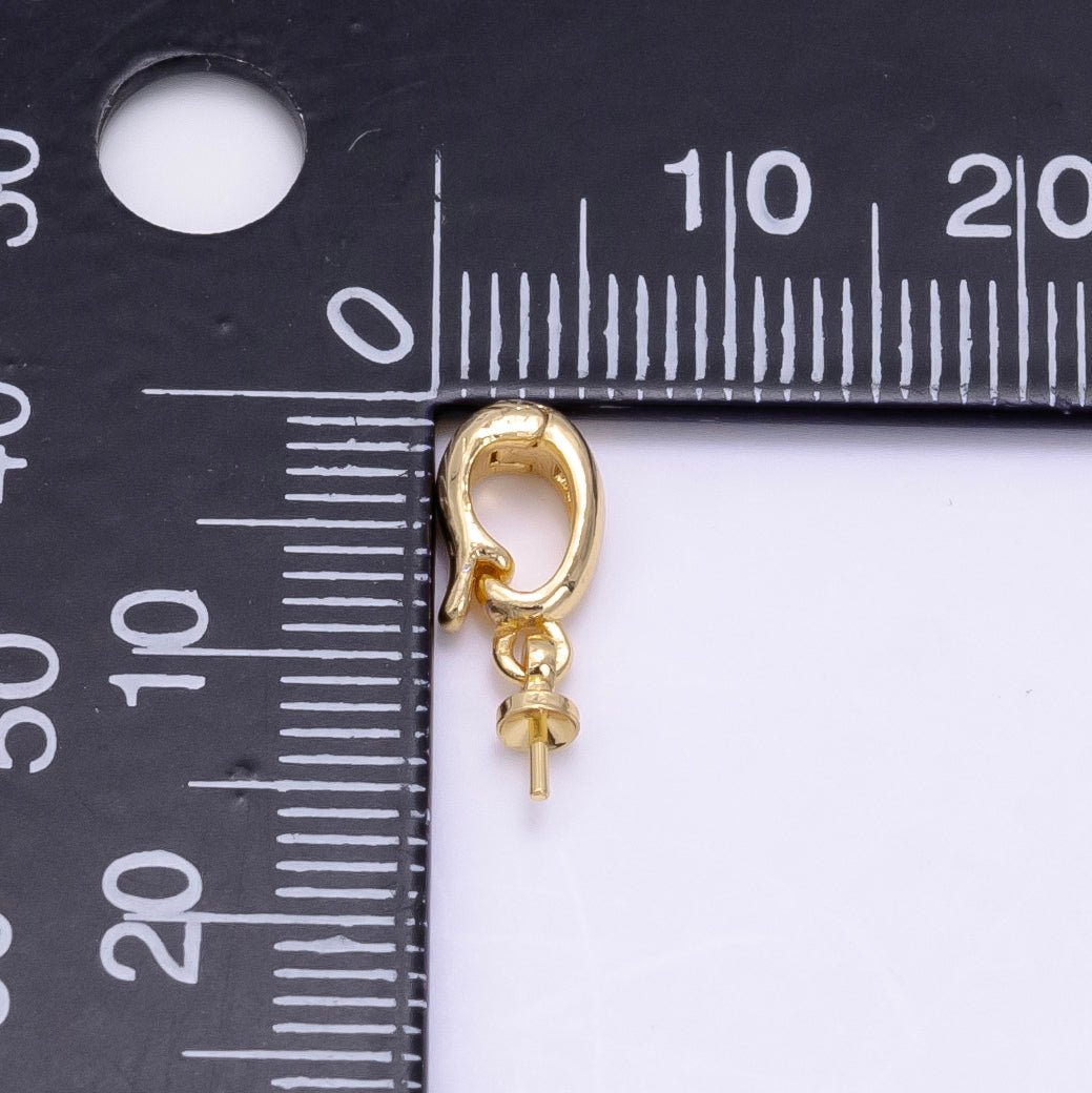 24K Gold Filled Drill Needle Snap Latch Bail Findings in Gold & Silver | Z955 - DLUXCA