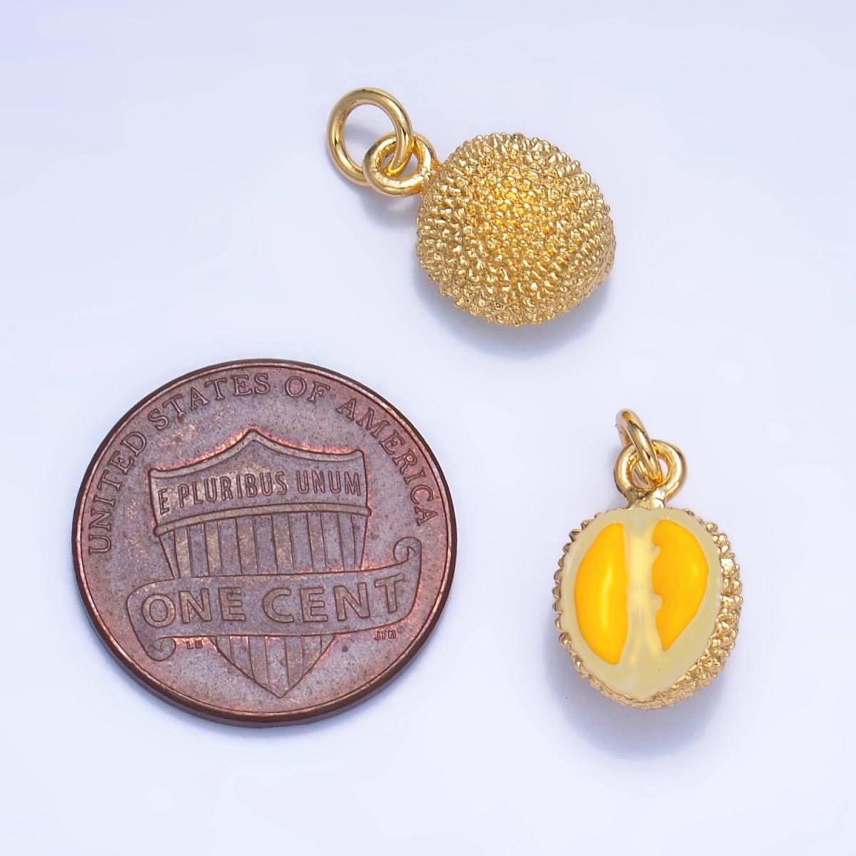 24K Gold Filled Durian Fruit Enamel Mini Multidimensional Charm | W053 - DLUXCA