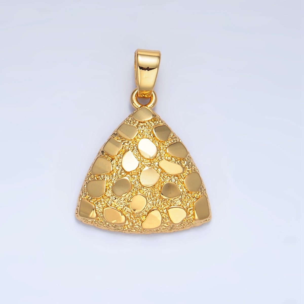 24K Gold Filled Edged Textured Triangle Pendant | AA790 - DLUXCA