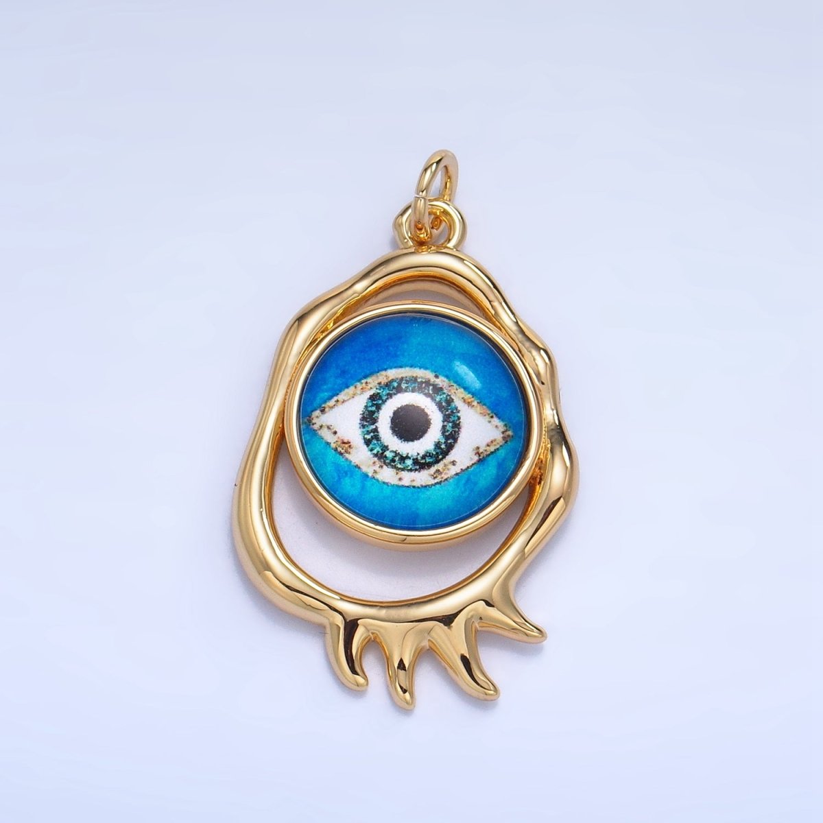 24K Gold Filled Evil Eye Open Molten Charm | AG910 - AG912 - DLUXCA