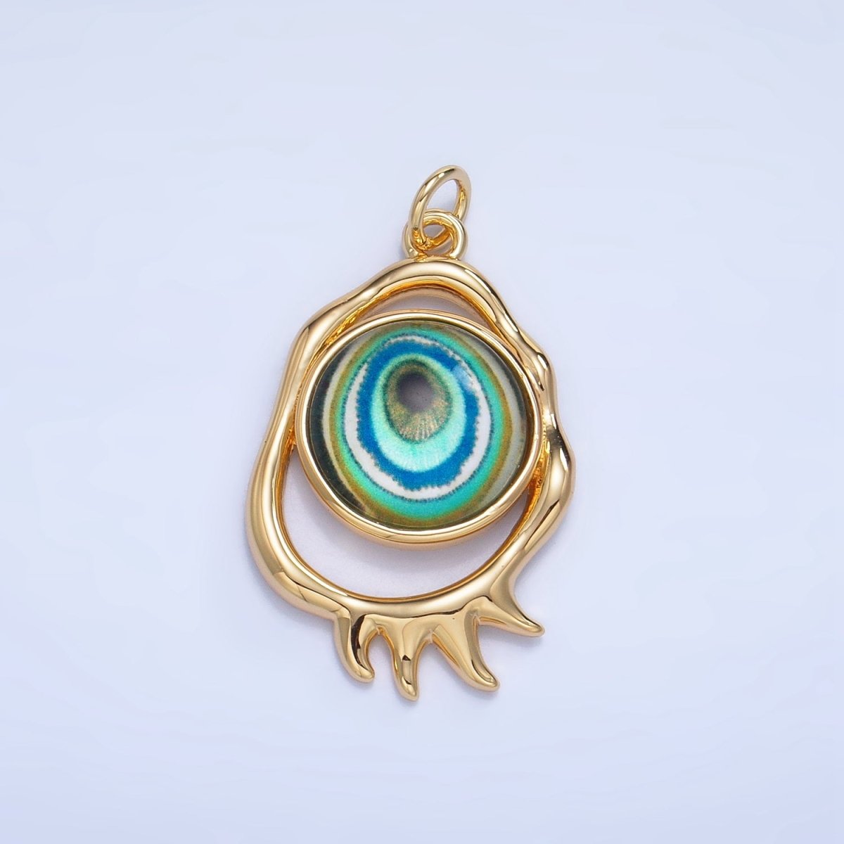 24K Gold Filled Evil Eye Open Molten Charm | AG910 - AG912 - DLUXCA