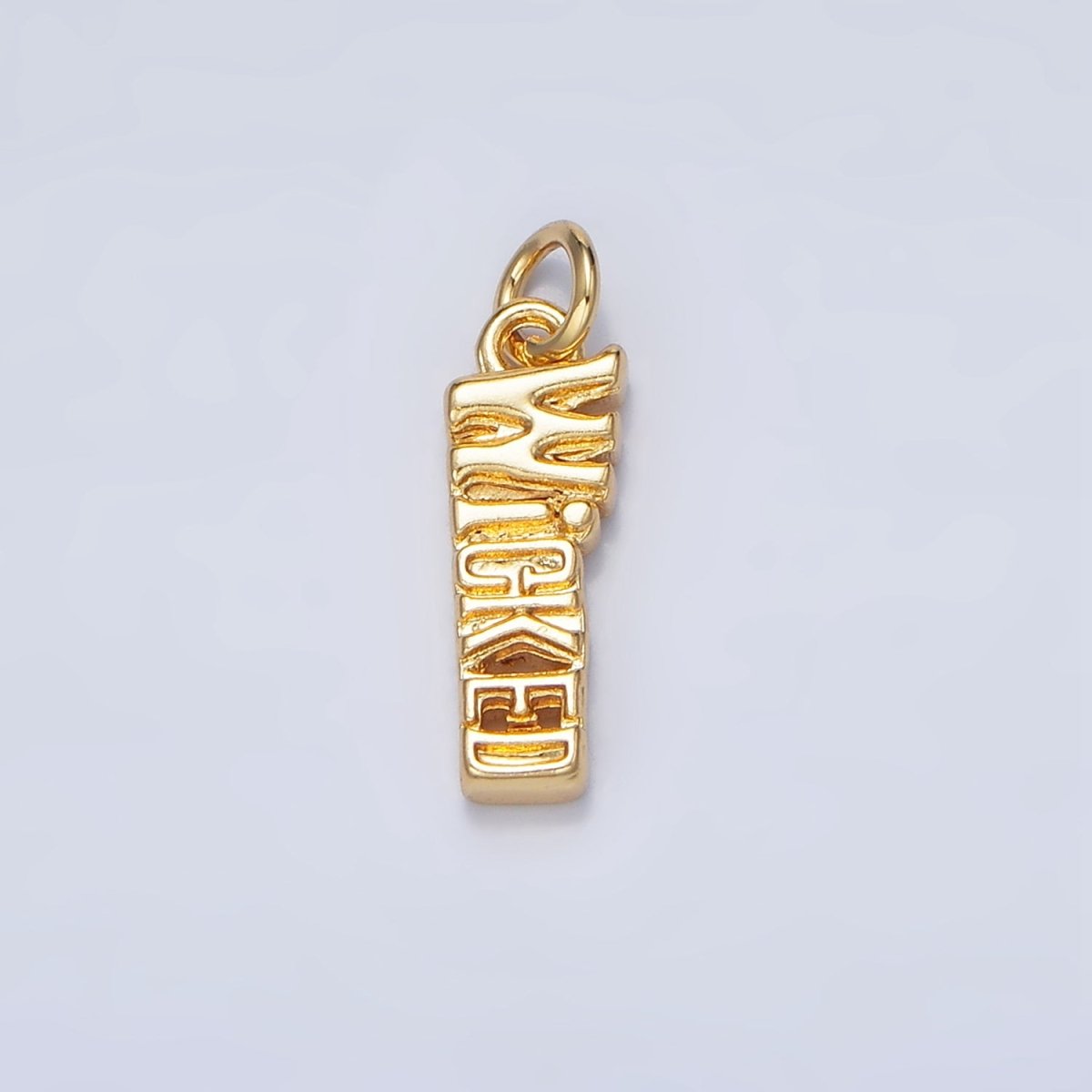 24K Gold Filled Evil Script Minimalist Charm | W026 - DLUXCA