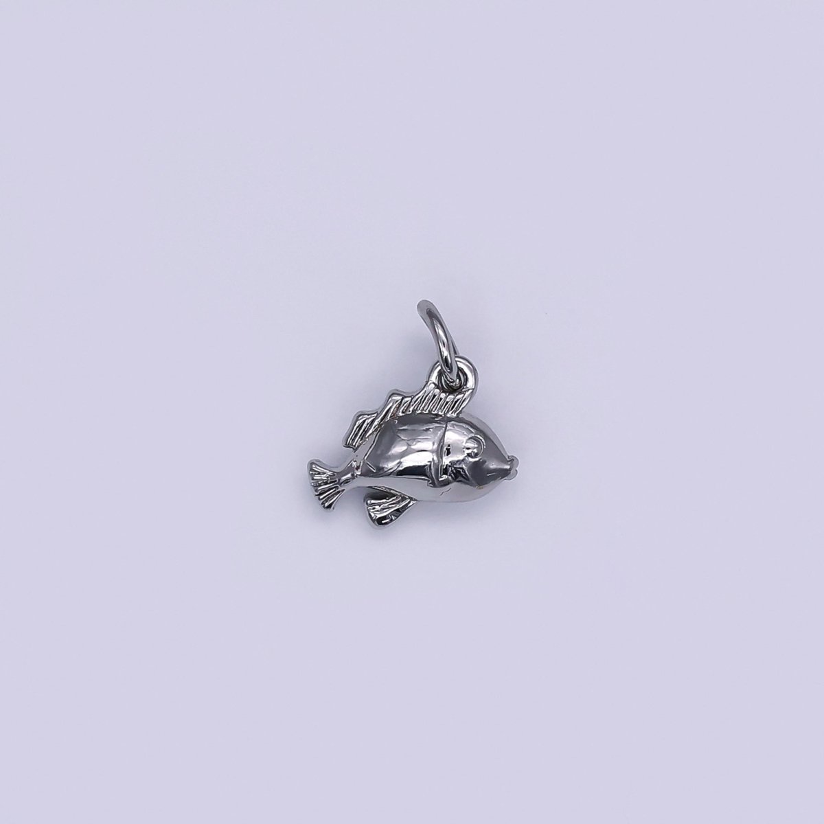 24K Gold Filled Fish Multidimensional 3D Mini Charm in Gold & Silver | N891 - DLUXCA