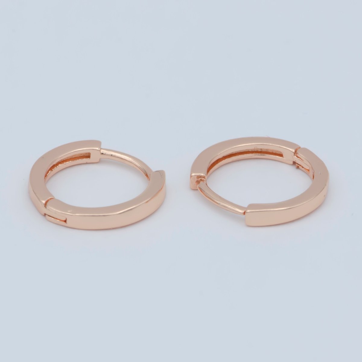 24K Gold Filled Flat Minimalist Huggie Earrings in Gold, Silver & Rose Gold | AB1208 - AB1210 - DLUXCA