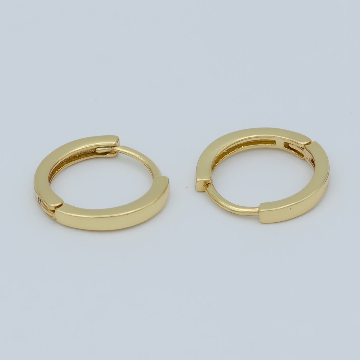 24K Gold Filled Flat Minimalist Huggie Earrings in Gold, Silver & Rose Gold | AB1208 - AB1210 - DLUXCA