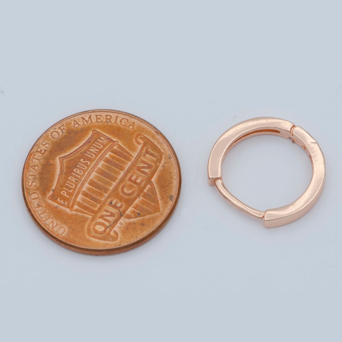 24K Gold Filled Flat Minimalist Huggie Earrings in Gold, Silver & Rose Gold | AB1208 - AB1210 - DLUXCA