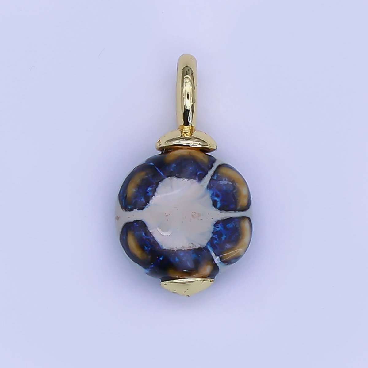24K Gold Filled Flower Ceramic Drop Pendant | E314 - E320 - DLUXCA