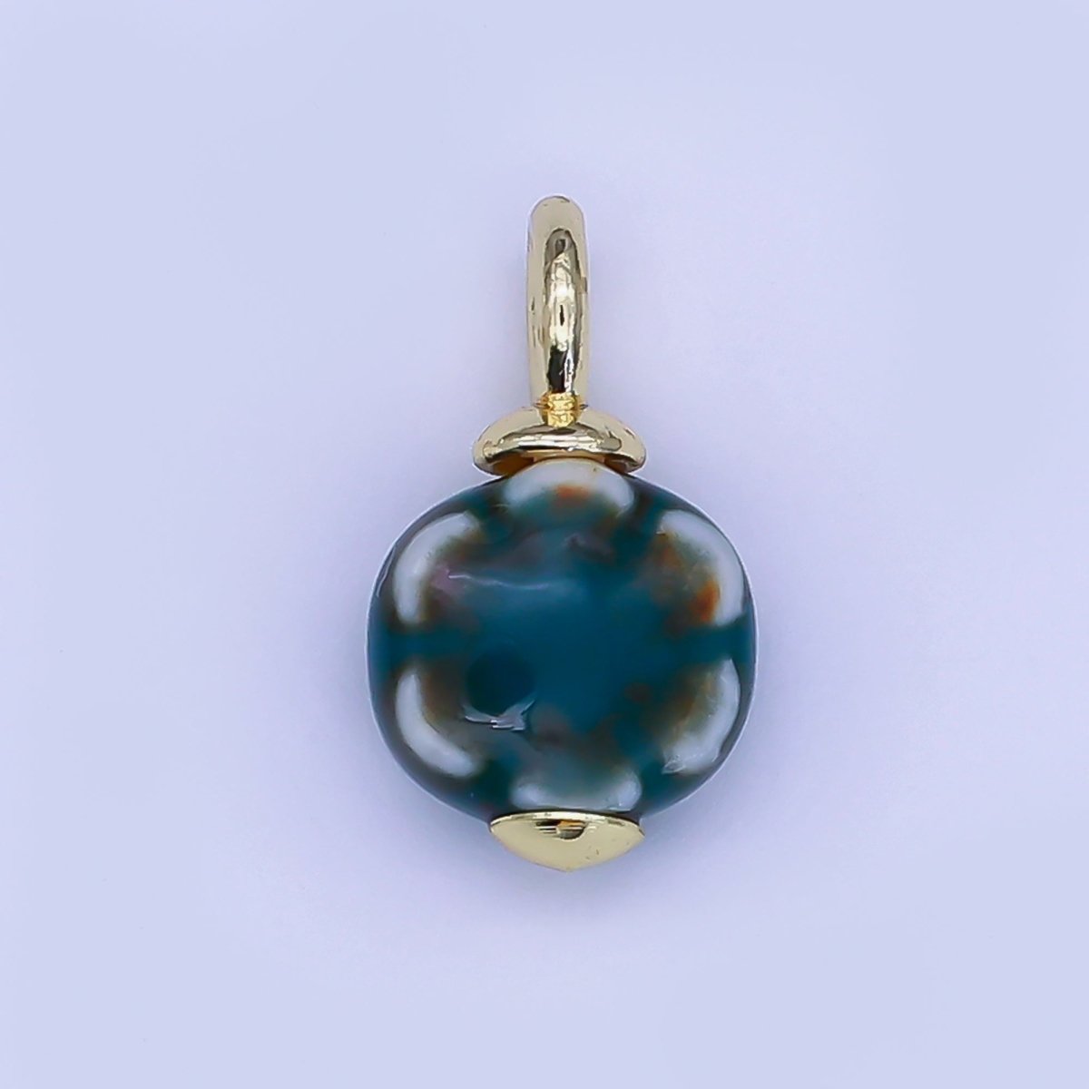 24K Gold Filled Flower Ceramic Drop Pendant | E314 - E320 - DLUXCA