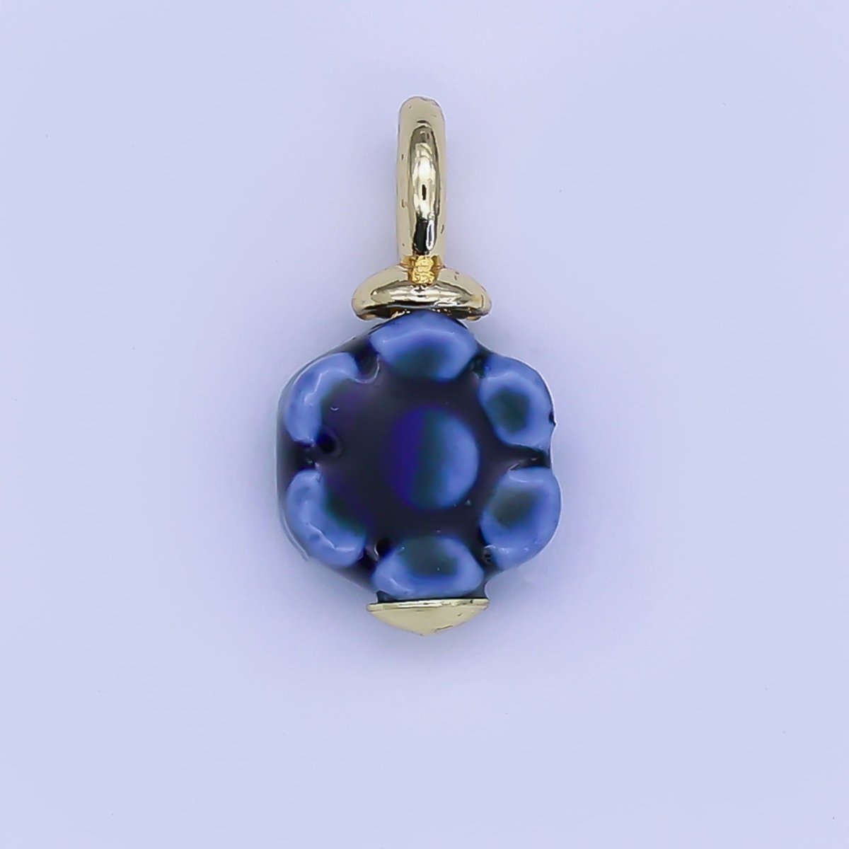 24K Gold Filled Flower Ceramic Drop Pendant | E314 - E320 - DLUXCA