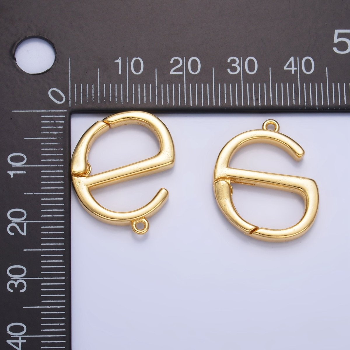 24K Gold Filled G - Shaped Push Gate Geometric Finding | Z1000 - DLUXCA