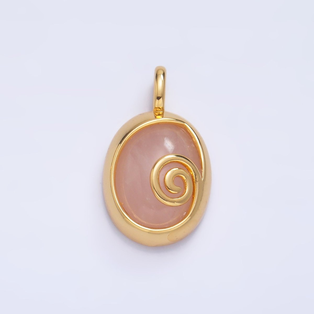 24K Gold Filled Gemstone Cabochon Curl Bezel Pendant | AA1047 - AA1051 - DLUXCA