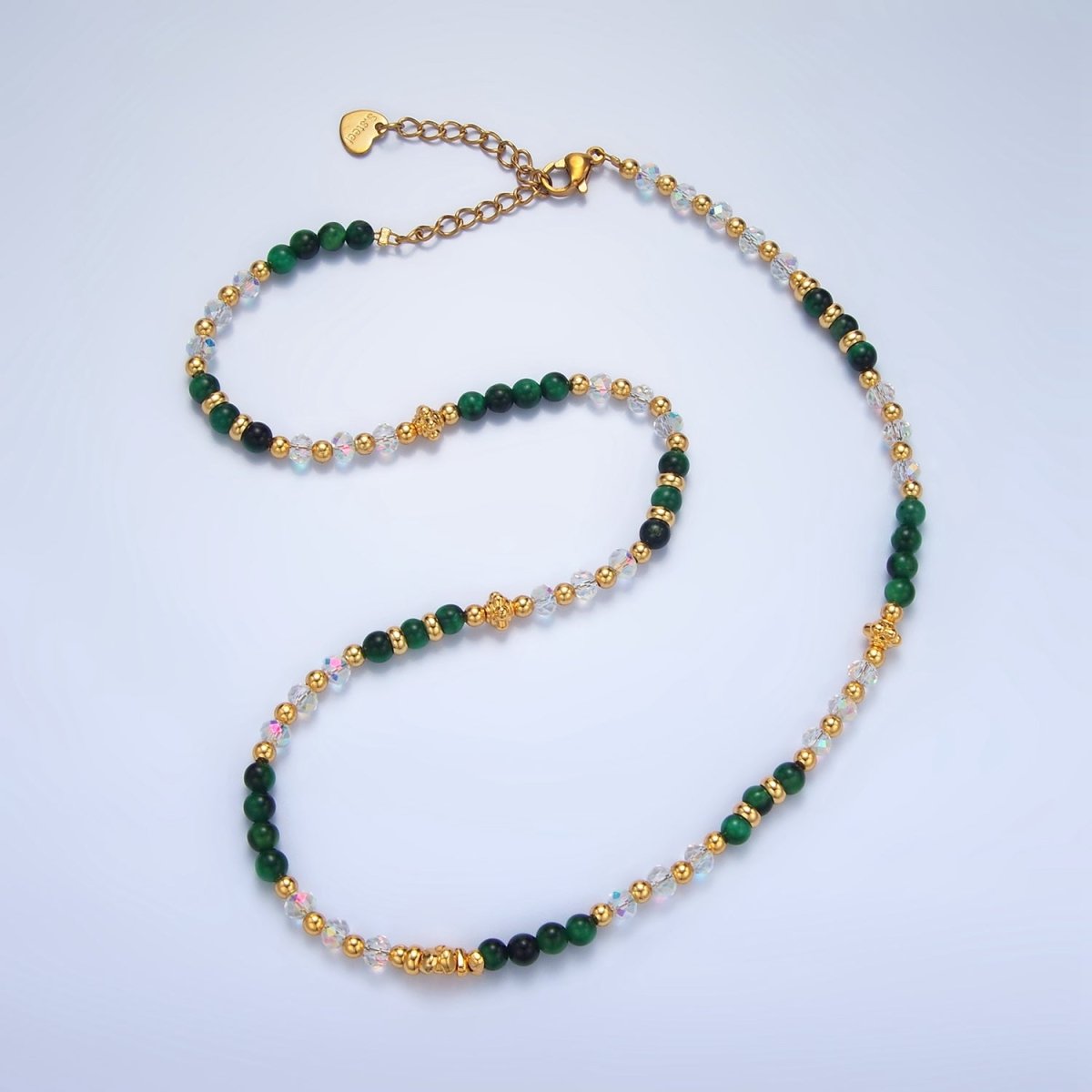 24K Gold Filled Gemstone Multifaceted Bead 16 Inch Necklace | WA - 2651 ~ WA - 2654 - DLUXCA